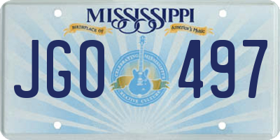 MS license plate JGO497
