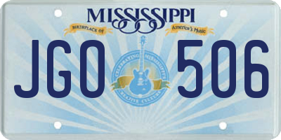 MS license plate JGO506
