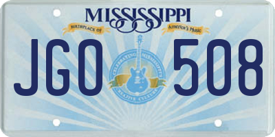 MS license plate JGO508