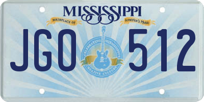 MS license plate JGO512