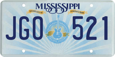 MS license plate JGO521
