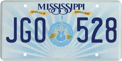 MS license plate JGO528