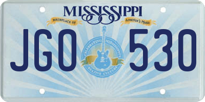 MS license plate JGO530