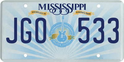 MS license plate JGO533