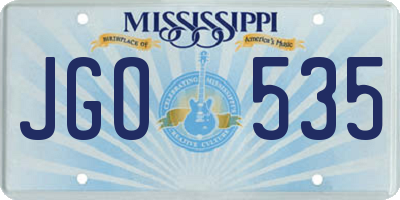 MS license plate JGO535