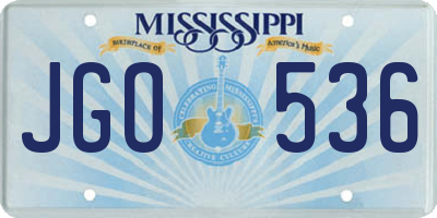 MS license plate JGO536