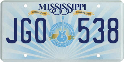 MS license plate JGO538