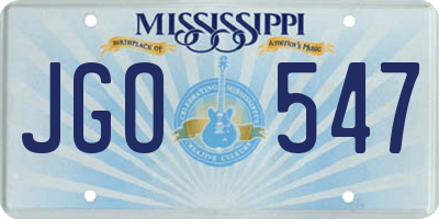 MS license plate JGO547
