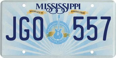 MS license plate JGO557