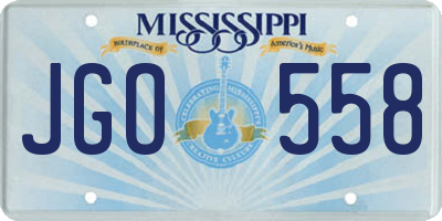 MS license plate JGO558