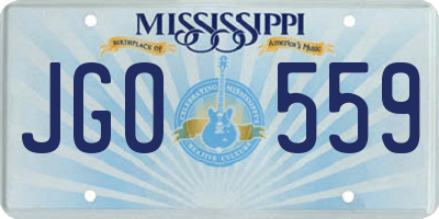 MS license plate JGO559