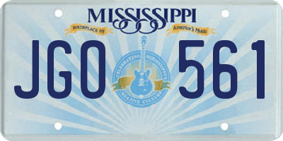 MS license plate JGO561