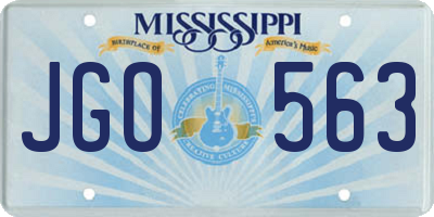 MS license plate JGO563
