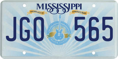 MS license plate JGO565