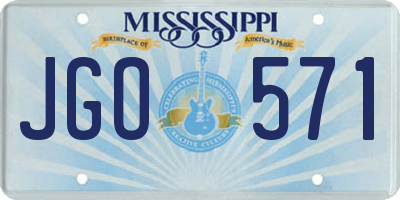 MS license plate JGO571