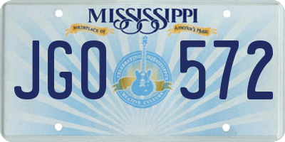 MS license plate JGO572