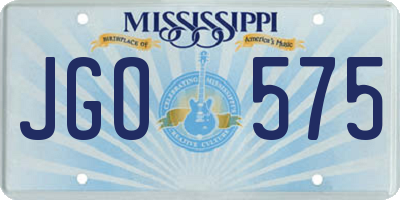 MS license plate JGO575