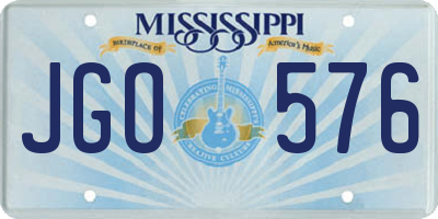 MS license plate JGO576