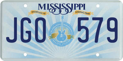 MS license plate JGO579
