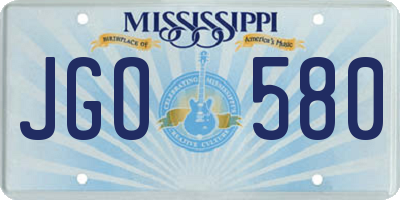 MS license plate JGO580