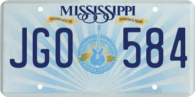 MS license plate JGO584