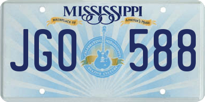 MS license plate JGO588