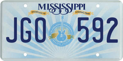 MS license plate JGO592