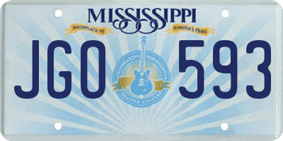 MS license plate JGO593