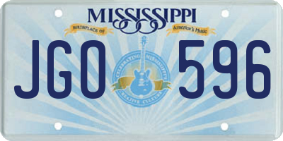 MS license plate JGO596