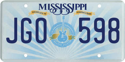 MS license plate JGO598