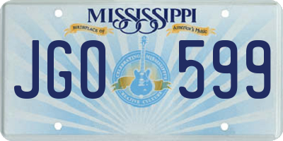 MS license plate JGO599