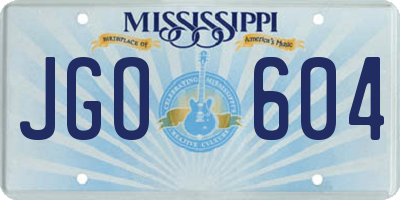 MS license plate JGO604