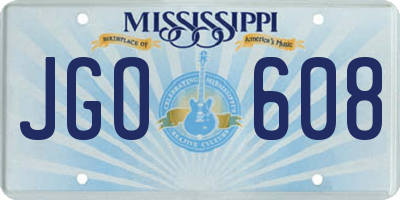 MS license plate JGO608