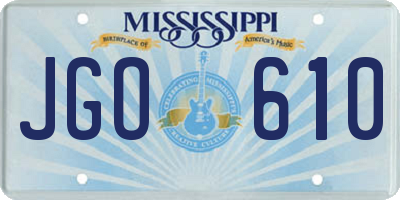 MS license plate JGO610