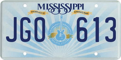 MS license plate JGO613