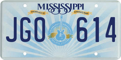 MS license plate JGO614
