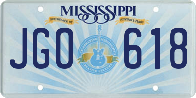 MS license plate JGO618