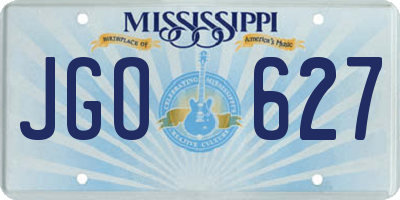 MS license plate JGO627