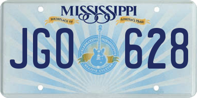 MS license plate JGO628