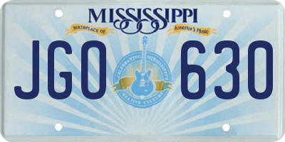 MS license plate JGO630
