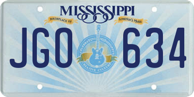 MS license plate JGO634