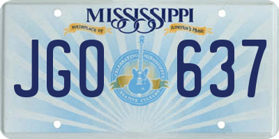 MS license plate JGO637