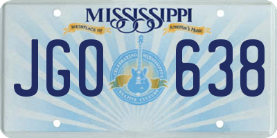 MS license plate JGO638