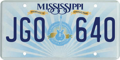 MS license plate JGO640