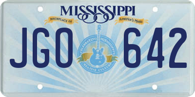 MS license plate JGO642