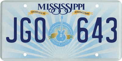 MS license plate JGO643