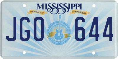 MS license plate JGO644