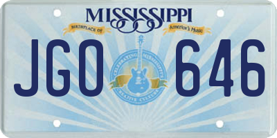 MS license plate JGO646