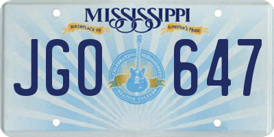 MS license plate JGO647
