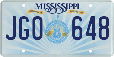 MS license plate JGO648